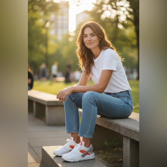 Nike Shoes - Nike Air Huarache Crater Premium White Orange Women’s‎ Size 8